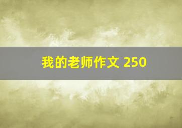 我的老师作文 250